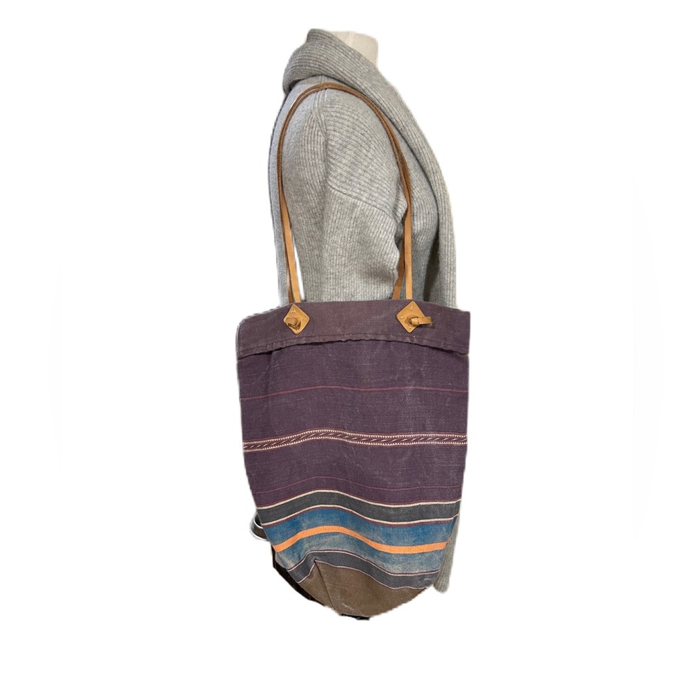 Free People Womens Handbag Canvas Fabric Oversized Bohemian Shoulder Bag Bucket